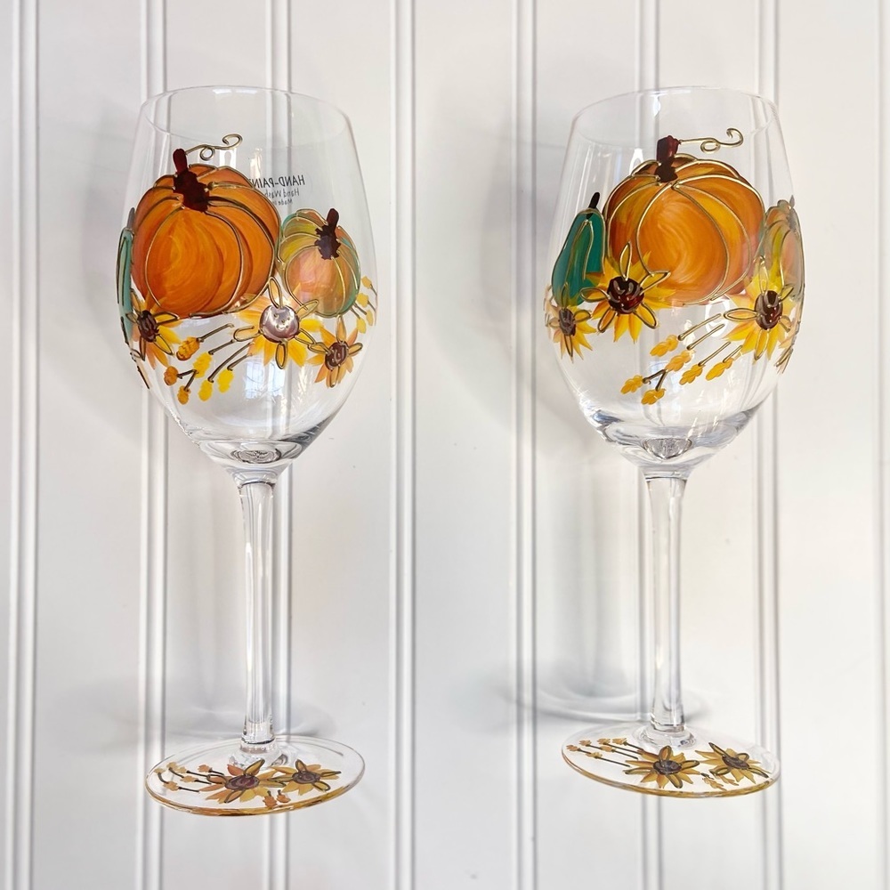 Fall Festive Wine Glasses-set of 2